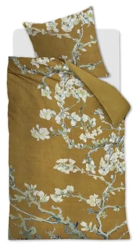 Beddinghouse Satin-Bettwäsche Van Gogh | Blossoming - 135 x 200 - Bettwäsche-Set aus 100% Baumwolle, inspiriert von Van Goghs Gemälden. Waschbar bis 60 Grad, trocknergeeignet und mit Reißverschluss – ideal für stilvolle Träume.