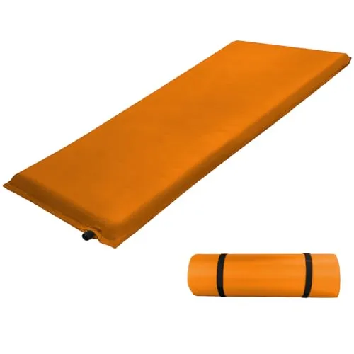 ALPIDEX Selbstaufblasende Isomatte 2.5 cm - Orange - Komfortable Outdoor-Isomatte für unvergessliche Nächte unter freiem Himmel. Die selbstaufblasende Funktion und der PU-Vollschaum sorgen für optimalen Liegekomfort und Isolation. Ideal für Camping und Abenteuer!