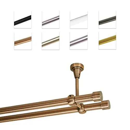 MDEKOR Gardinenstange 140 cm 2-läufig von MDEKOR