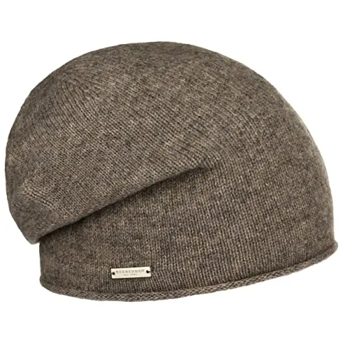Seeberger Kaschmir Beanie mit Rollrand - Taupe - Strickmütze für Damen in Einheitsgröße, gefertigt aus hochwertigem Kaschmir für ultimativen Komfort und Wärme im Winter.
