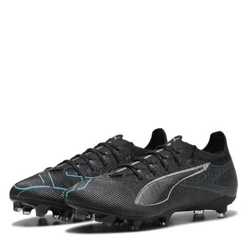 Puma Ultra 5 Pro FG/AG Fußballschuhe Schwarz EU 42 1/2 - Fußballschuhe für schnelles Spiel, ausgestattet mit SPEEDSYSTEM-Außensohle und PWRTAPE-Stützrahmen für maximale Traktion und Stabilität auf festem und Kunstrasen. Hergestellt aus mindestens 30% recycelten Materialien.