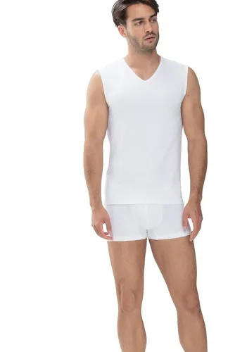 Mey Tagwäsche Dry Cotton Herren Shirt ohne Arm in Weiß M(5) - Thermooberteile für Herren, körpernahe Passform mit V-Ausschnitt und atmungsaktiver Klimaanlage für optimalen Tragekomfort.