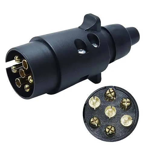 CCLIFE 7 Poliger Stecker Anhänger Adapter für PKW und Anhänger 12V Auto Anhänger Stecker 7 Polig