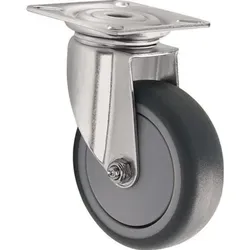 Tecwerk Lenkrolle D.75mm Trgf.75kg M.platte Gum.grau Tecwerk