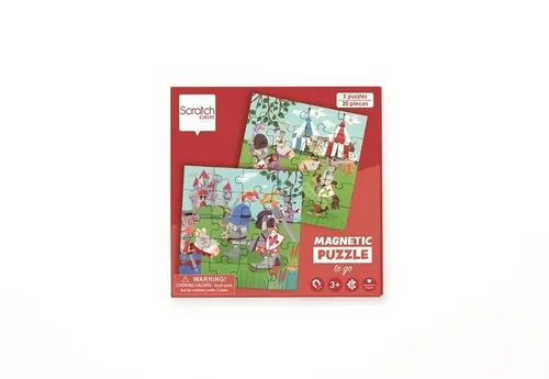 Puzzle Magnetisch 20x2 + Buch Ritter Scratch