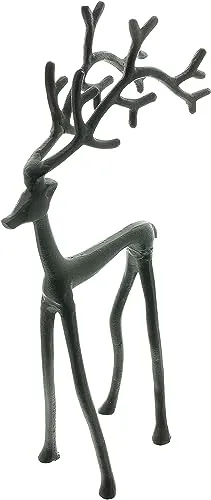 Dekoleidenschaft Dekofigur Hirsch aus Metall, matt schwarz, 39 cm hoch, modern, Hirschfigur, Skulptur