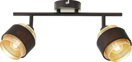 BRILLIANT GROVE Deckenleuchte schwarz-gold - Moderne Deckenleuchte mit schwenkbaren Köpfen für flexible Ausleuchtung, ideal für jeden Raum. Verleiht deinem Zuhause ein stilvolles Ambiente.