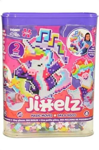 Fat Brain Toys Jixelz Set Dab & Disco, 1250 Teile – Kreativset für Kinder, die Teile lassen sich ohne Klebstoff, Wasser oder Bügeln zusammenbauen – pixelige Kreationen für Kinder ab 6 Jahren