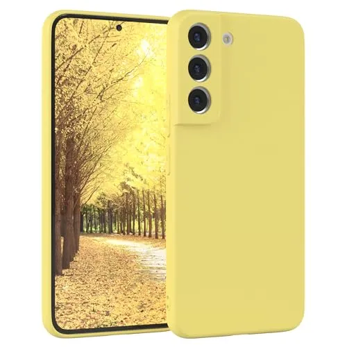 EAZY CASE - Silikonhülle für Galaxy S22 5G Hülle Silikon Case Gelb weich stoßfeste Handyhülle Schutzhülle mit Kameraschutz Dünn Premium Schutz Cover TPU Phone Bumper in Pastell Hellgelb Matt