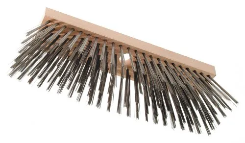 Stahldrahtbesen 6-reihig, 300 mm, aus Flachholz mit Stielloch (23-24mm), ohne Stiel