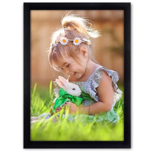 Gentpovth DIN A4 21 x 29,7 cm Edler Schwarzer Holz Bilderrahmen, mit Hochtransparentes Acryl, um Ihre Bilder vor Staub und Beschädigungen zu schützen, für Fotos,Zertifikate,Kunstwerke im A4-Format