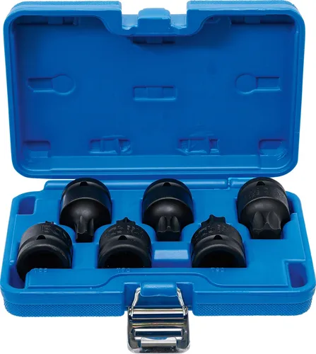 BGS Kraft-Bit-Einsatz-Satz T55 - T100 - Bit-Set für Hand- und Schlagschrauber, 6-teilig mit T-Profil für Torx, ideal für vielseitige Anwendungen und hohe Belastungen.