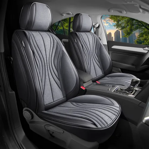 BREMER SITZBEZÜGE für Toyota Urban Cruiser 3.Gen (Bj ab 2025) - Praktisches 2-teiliges Set aus atmungsaktivem Kunstleder in Schwarz/Grau für optimalen Schutz der Sitze, geeignet für Fahrzeuge mit und ohne Sitzheizung.