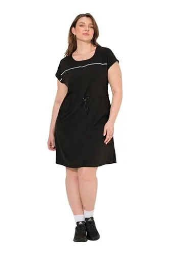 Ulla Popken Damen große Größen Übergrößen Plus Size Outdoor-Kleid, schnelltrocknend, Rundhals, ärmellos schwarz 42+ 830761100-42+