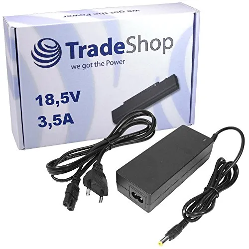 Notebook Laptop Netzteil Ladegerät Ladekabel Adapter 18,5V 3,5A 65W 4,8mm x 1,7mm Stecker inkl. Stromkabel für Hewlett Packard HP Pavillion DV1000 DV1100 DV4000 NW8000HP ZE2000 ZE4900 DV-1000 Serien