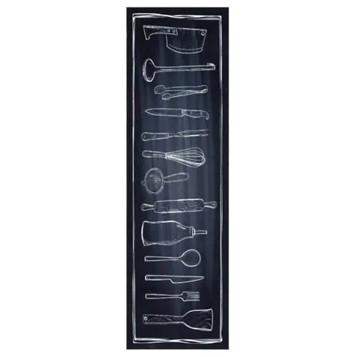 vidaXL Küchenteppich Chef's Space 45 x 150 cm in schwarz von vidaXL
