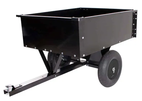 TEXAS Anhänger für Ausfitzrasenmäher, 150 kg - Rasentraktoren Anhänger mit Kippfunktion, ideal für vielseitige Transporte im Garten. Tragfähigkeit bis zu 150 kg, passt auf gängige Traktoren wie TEXAS, Stiga, MTD und Husqvarna.