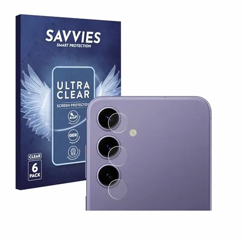 Savvies 6 Stück Schutzfolie für Samsung Galaxy S24 (NUR Kameraschutz) Displayschutz-Folie Ultra-Transparent