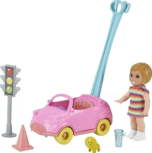 Barbie GRP17 - Skipper Babysitters Inc. Zubehörset mit kleiner Puppe und Spielzeugauto und Zubehör, für Kinder von 3 bis 7 Jahren