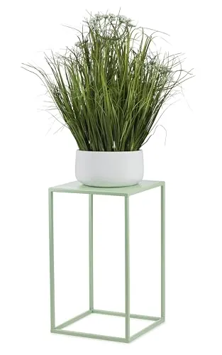 HowHomely Blumenständer Metall Grünblau 40 cm Hoch - Solider und Robuster Blumenhocker Metall - Pflanzenständer für die Dekoration in Wohnzimmer Schlafzimmer oder Büro