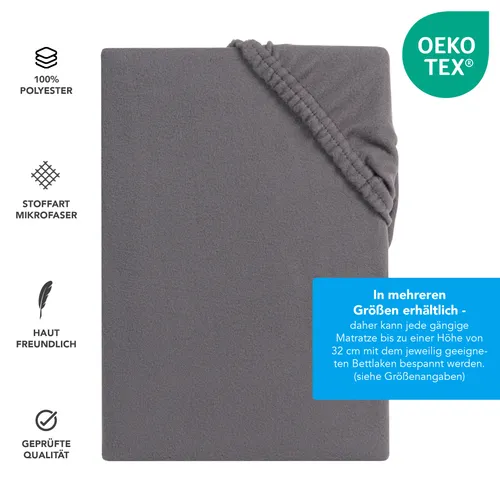 Mikroflausch Spannbettlaken Premium Thermo Fleece Spannbetttuch Winter Weich