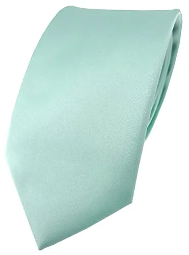 TigerTie Satin Krawatte in mint grün Uni einfarbig