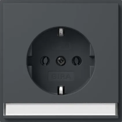Gira 446267 Schutzkontakt-Steckdose mit Beschriftungsfeld in schwarz von Gira