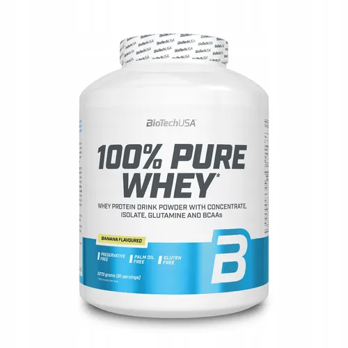 Biotech USA 100% Pure Whey 2270g Pulver - Whey Protein Pulver für ein proteinreiches Getränk, mit wertvollen Aminosäuren und Verdauungsenzymen. Ideal für Fitness-Enthusiasten und Muskelaufbau.
