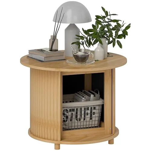 HOMCOM Couchtisch aus Bambus mit verstecktem Stauraum