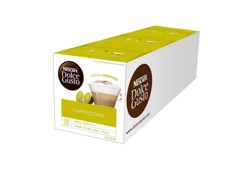 NESCAFE Dolce Gusto Cappuccino Kapseln 186g 3er Pack - Genießen Sie mit den NESCAFE Dolce Gusto Cappuccino Kapseln 186g 3er Pack jeden Tag ein aromatisches Geschmackserlebnis. Perfekte Mischung aus Espresso und cremigem Milchschaum für entspannte Genussmomente.