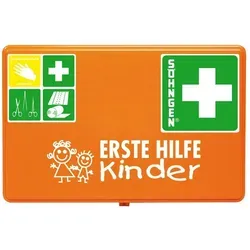 Söhngen Verbandskasten Kindergarten - Weiteres Bad-Zubehör, speziell für Kita-Vorschulalter bis 6 Jahre, mit Scharnier und Verschlusslaschen für sicheren Inhalt.