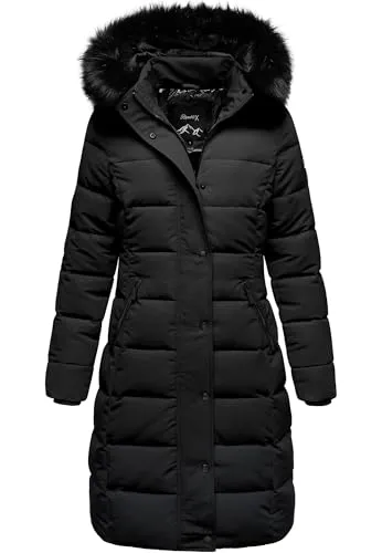 REPUBLIX Damen Gefütterte Dicke Winterjacke RJ-8019 Schwarz XL - Elegante Damen Winterjacke von REPUBLIX – pflegeleicht und wärmend. Mit Kunstfellkragen und Kapuze für zusätzlichen Wetterschutz. Praktische Reißverschlusstaschen für sichere Aufbewahrung. Ideal für Alltag und Outdoor-Aktivitäten.