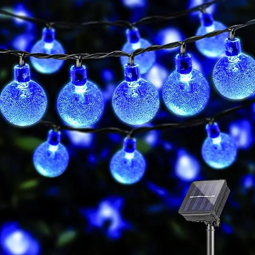 LQWELL® Solar Lichterkette Aussen 8M 30LED 8 Modi, IP44 Blau[Energieklasse A+++]