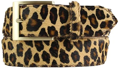 BELTINGER Hochwertiger Fell-Ledergürtel 4 cm in gold von BELTINGER