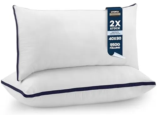 Utopia Bedding Kopfkissen 2er Set 40 x 80 cm in blau von Utopia Bedding
