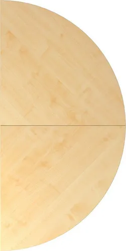 HAMMERBACHER Schreibtisch Anbautisch 160x80cm 2xViertelkreis/Fuß Ahorn/Silber