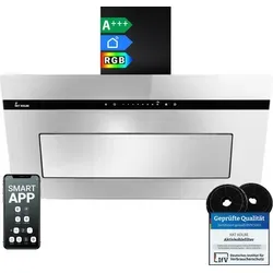 KKT KOLBE A+++ Dunstabzugshaube 90 cm - Elegante Wandhaube mit smarten Funktionen: Nachlaufautomatik, WiFi-App Steuerung und RGBW-LED-Beleuchtung für frische Luft und modernen Komfort.