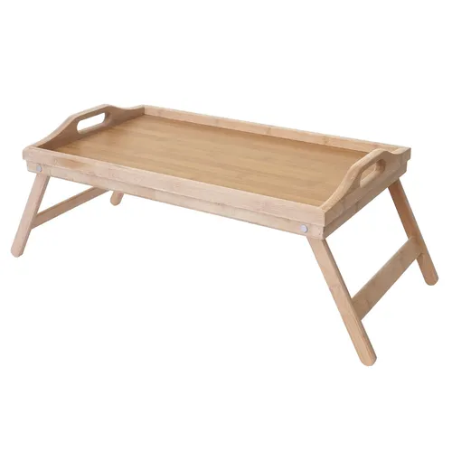 Tablett MCW-B88 aus Bambus mit Tragegriffen - Stylisches Serviertablett aus hochwertigem Bambus mit praktischen Tragegriffen und klappbaren Füßen. Ideal für den täglichen Einsatz oder besondere Anlässe. Lieferung erfolgt komplett montiert.
