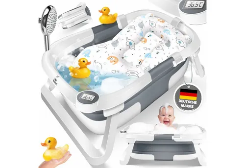 KIDIZ Babybadewanne, anthrazit für Neugeborene und Kleinkinder