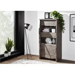 Vitrine Akazie 71x45x147 grau lackiert  PURE ACACIA #405 von Massivholzmöbel24