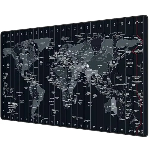 Anpollo XXL Speed Gaming Mauspad Weltkarte 900x400x3mm XXL Mousepad Tischunterlage Large Size Multifunktionales Anti Rutsch schreibtischunterlage verbessert Präzision und Geschwindigkeit