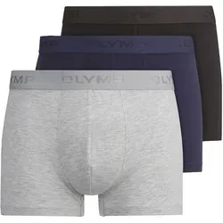 OLYMP Boxershorts Herren Gr. L - Blau - Herrenunterhosen aus 95% Baumwolle und 5% Elasthan, bequem und elastisch für optimalen Tragekomfort, mit bedrucktem Markenlogo am Bund.