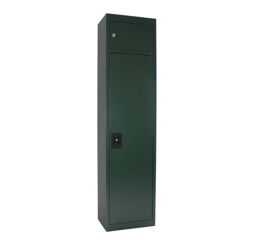 Profirst Waffenschrank Brom 5 Cargo mit Zylinderschloss - grün - Waffenschrank für 5 Langwaffen, aus robustem Stahl mit 3 mm Türstärke für maximale Sicherheit. Inklusive Innentresor und 2 Schlüsseln. Ideal für Jäger und Sportschützen.