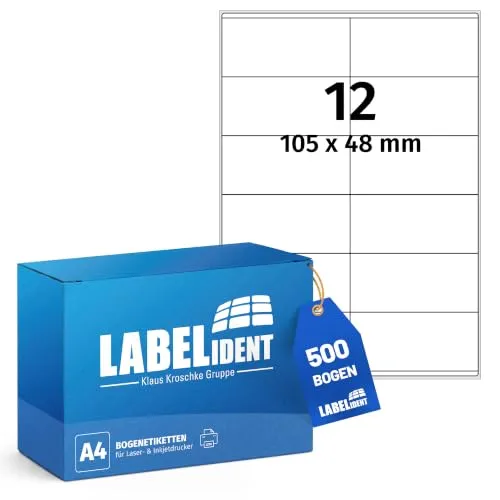Labelident Laser-Etiketten 105 x 48 mm weiß