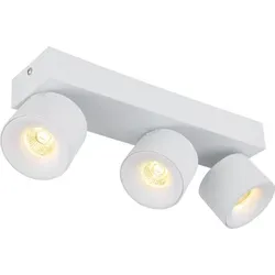 Deckenleuchte Spotleiste 3-Flammig LED Strahler schwenkbar weiß matt - Moderne 3-Flammige LED Deckenleuchte, schwenkbare Strahler für flexible Beleuchtung in jedem Raum. Energieeffizient mit warmweißer Lichtfarbe von 3000K für eine gemütliche Atmosphäre.