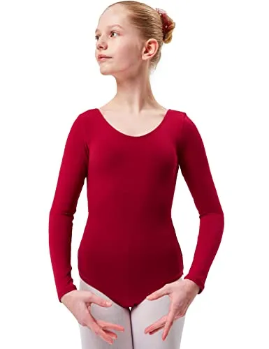tanzmuster ® Ballettanzug Mädchen Langarm in rot von tanzmuster