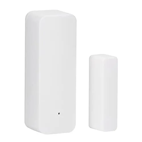 Sonew Intelligenter WiFi Türfenstersensor, Drahtloser Türmagnet Detektor Sprachsteuerung Alarmsicherheitssystem für Home und Weiß (ohne Akku)