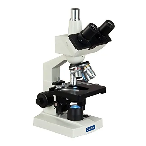 AmScope M83EZ OMAX 40X-2500X LED Lab Trinocular Compound Mikroskop mit mechanischem Doppelschichttisch