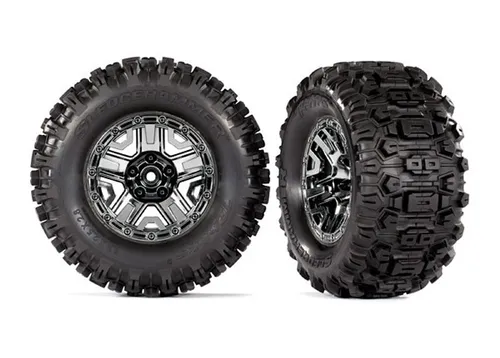 Traxxas TRX9072 Reifen auf Felgen schwarz-chrome 2.8 Sledgehammer - Modellbauzubehör für RC-Fahrzeuge, inklusive hochwertiger Reifen mit Felgen für verbesserte Performance und Stabilität.