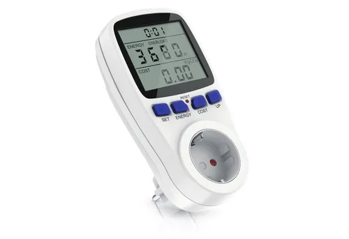 CSL Energiekostenmessgerät Energiekosten Anzeige, Energiemessgerät mit Berührungsschutz, 3680W, Stromverbrauchszähler, mit Back up Batterien, 2,7 Zoll Display (7cm)